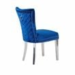 Eva 2 Piece Stainless Steel Legs Chair Finish with Velvet Fabric in Blue