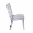 Eva 2 Piece Stainless Steel Legs Chair Finish with Velvet Fabric in Silver