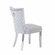 Eva 2 Piece Stainless Steel Legs Chair Finish with Velvet Fabric in Silver