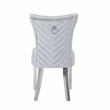 Eva 2 Piece Stainless Steel Legs Chair Finish with Velvet Fabric in Silver