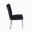 Eva 2 Piece Stainless Steel Legs Chair Finish with Velvet Fabric in Black