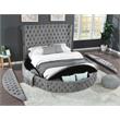 Hazel King Size Tufted Storage Bed made with Wood in Gray