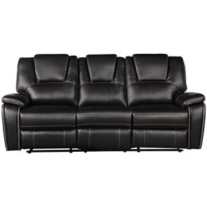 galaxy home hongkong faux leather reclining sofa collection in black