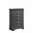 Brooklyn Modern Wood 5-Drawers Bedroom Chest in Gray
