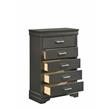 Brooklyn Modern Wood 5-Drawers Bedroom Chest in Gray