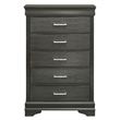 Brooklyn Modern Wood 5-Drawers Bedroom Chest in Gray