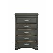 Brooklyn Modern Wood 5-Drawers Bedroom Chest in Gray