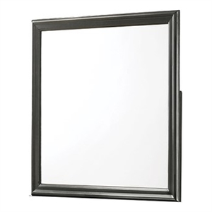 Modern Brooklyn Portrait Shape Mirror made with Wood in Gray