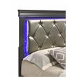 Brooklyn Modern Twin Size LED Bed made with Wood in Gray