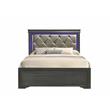 Brooklyn Modern Queen Size LED Bed made with Wood in Gray