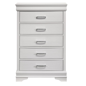 modern brooklyn 5 drawers chest made with wood in white