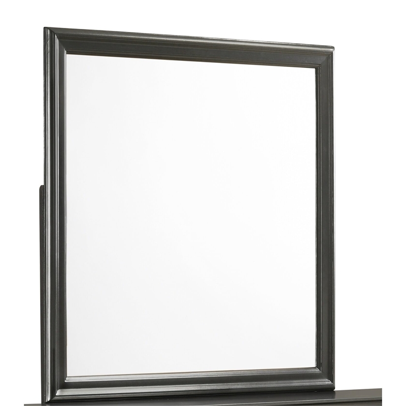 Brooklyn Modern Portrait Frame Mirror made with Wood in White(NO DRESSER)