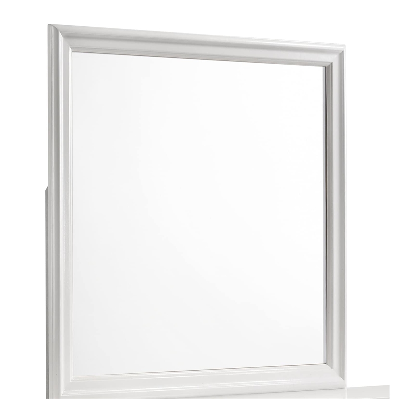 Brooklyn Modern Portrait Frame Mirror made with Wood in White(NO DRESSER)