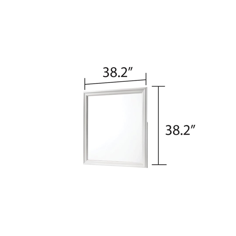 Brooklyn Modern Portrait Frame Mirror made with Wood in White(NO DRESSER)