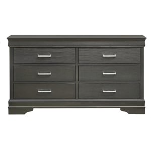 Brooklyn Modern Wood 6-Drawers Bedroom Dresser in Gray
