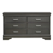 Brooklyn Modern Wood 6-Drawers Bedroom Dresser in Gray