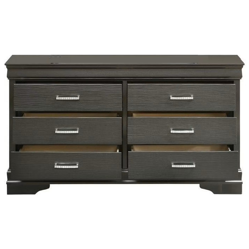 Brooklyn Modern Wood 6-Drawers Bedroom Dresser in Gray