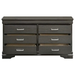 Brooklyn Modern Wood 6-Drawers Bedroom Dresser in Gray