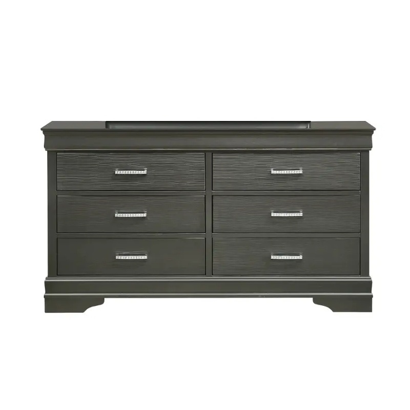 Brooklyn Modern Wood 6-Drawers Bedroom Dresser in Gray