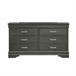 Brooklyn Modern Wood 6-Drawers Bedroom Dresser in Gray