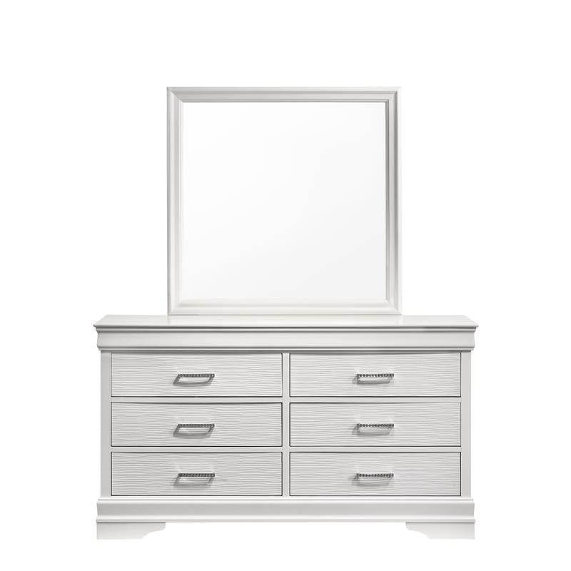 Brooklyn Modern 6 Drawer Dresser made with Wood in White