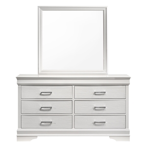 Brooklyn Modern 6 Drawer Dresser made with Wood in White