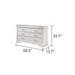 Brooklyn Modern 6 Drawer Dresser made with Wood in White