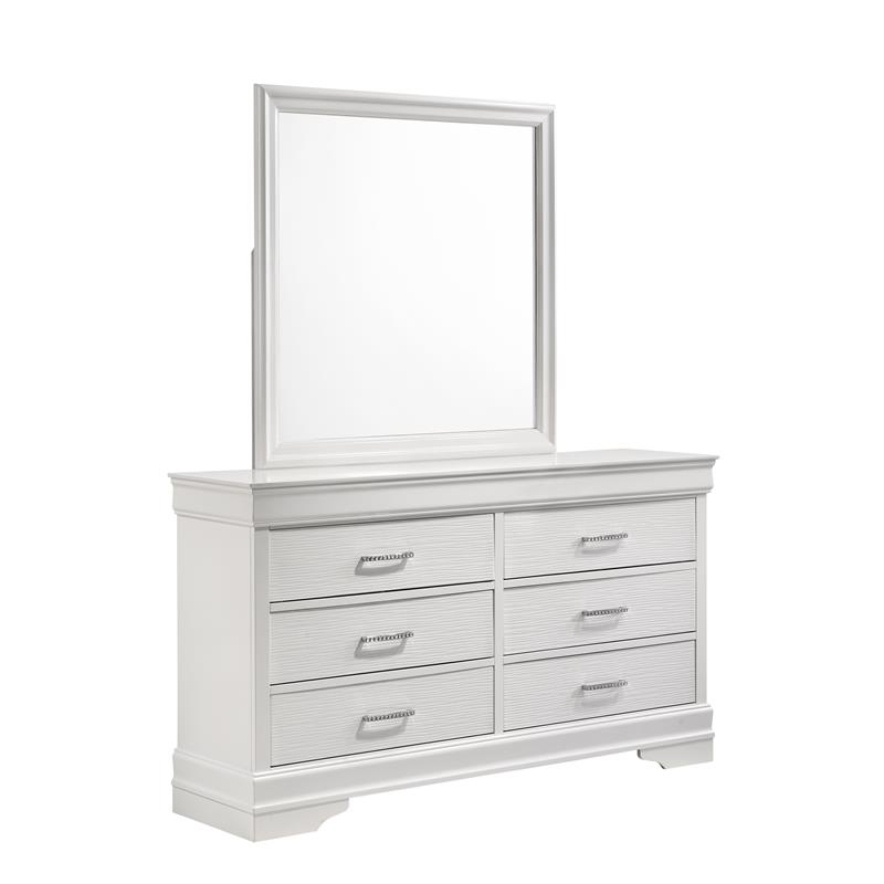 Brooklyn Modern 6 Drawer Dresser made with Wood in White