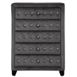 Sophia Crystal Tufted Chest finished with Wood in Gray