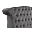 Sophia Crystal Tufted Upholstery Queen Size Bed finished with Wood in Gray