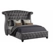 Sophia King 4 Pc Tufted Upholstery Bedroom Set Made With Wood in Gray