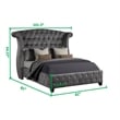 Sophia King 4 Pc Tufted Upholstery Bedroom Set Made With Wood in Gray