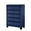 Sophia Crystal Tufted Chest finished with Wood in Blue