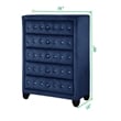 Sophia Crystal Tufted Chest finished with Wood in Blue