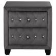 Sophia Crystal Tufted Nightstand finished with Wood in Gray