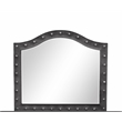 Sophia Crystal Tufted Mirror finished with Velvet Fabric / Wood in Gray