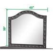 Sophia Crystal Tufted Mirror finished with Velvet Fabric / Wood in Gray