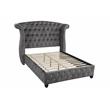 Sophia King 4 Pc Tufted Upholstery Vanity Bedroom Set Made With Wood in Gray
