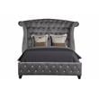 Sophia Queen 4 Pc Tufted Upholstery Vanity Bedroom Set Made With Wood in Gray