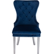 Simba Stainless Steel 2 Piece Chair Finish with Velvet Fabric in Blue