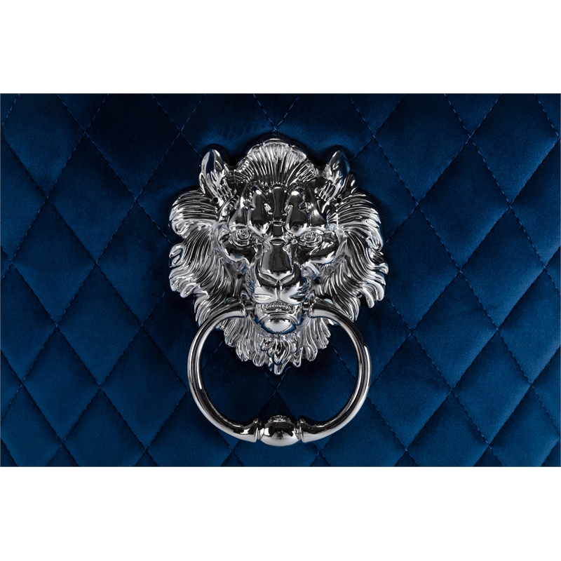 Simba Stainless Steel 2 Piece Chair Finish with Velvet Fabric in Blue