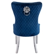 Simba Stainless Steel 2 Piece Chair Finish with Velvet Fabric in Blue