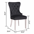 Simba Stainless Steel 2 Piece Chair Finish with Velvet Fabric in Black