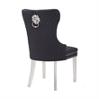 Simba Stainless Steel 2 Piece Chair Finish with Velvet Fabric in Black