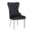 Simba Stainless Steel 2 Piece Chair Finish with Velvet Fabric in Black