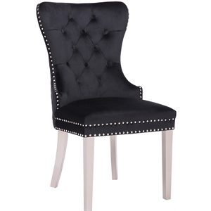 galaxy home simba velvet chair with stainless steel legs black