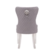 Simba Stainless Steel 2 Piece Chair Finish with Velvet Fabric in Dark Gray