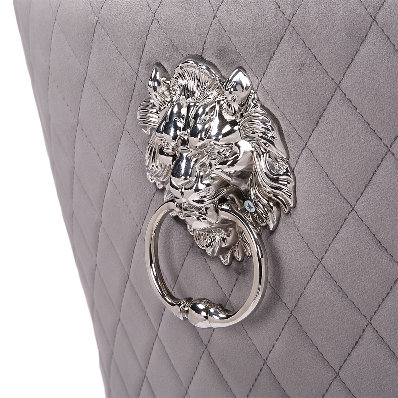 Simba Stainless Steel 2 Piece Chair Finish with Velvet Fabric in Dark Gray