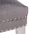 Simba Stainless Steel 2 Piece Chair Finish with Velvet Fabric in Dark Gray