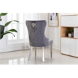 Simba Stainless Steel 2 Piece Chair Finish with Velvet Fabric in Dark Gray
